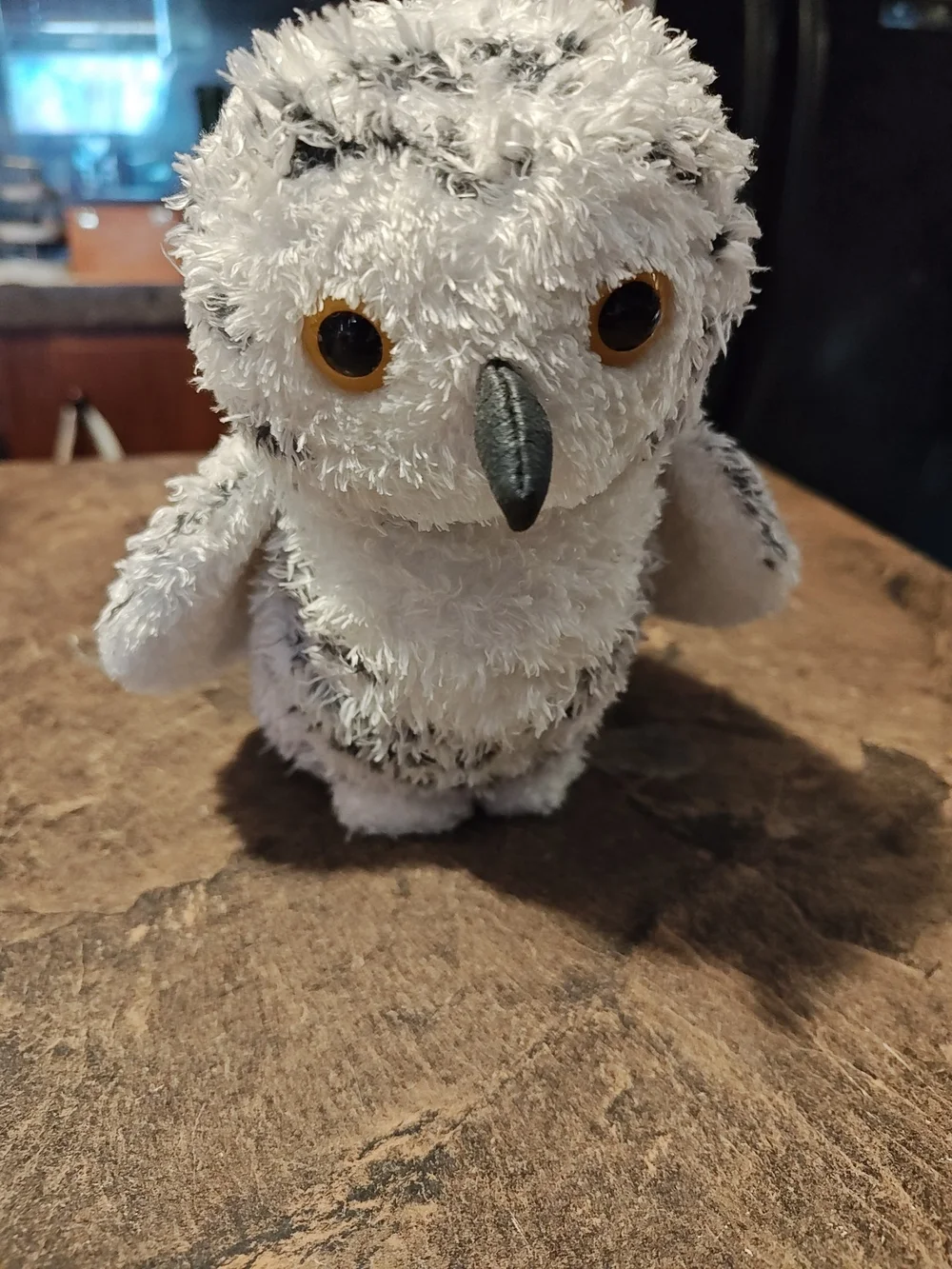 White & Black Plush Owl Small Stuffed Animal